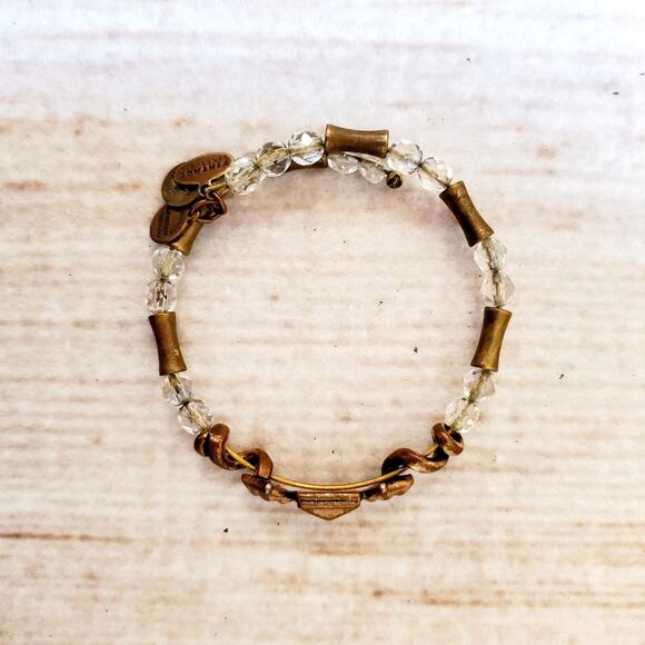 Alex & Ani Gold Beaded Stud Wrap Bangle Bracelet Womens One Size - Picture 1 of 6